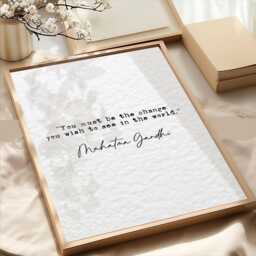Mahatma Gandhi Quote Print Make You Must Be The Change Wish To See in World Wall Art Poster Typewriter Prints Inspirational Quotes - thumbnail 1
