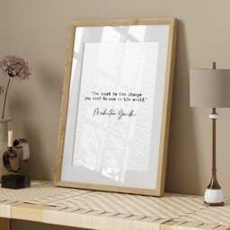 Mahatma Gandhi Quote Print Make You Must Be The Change Wish To See in World Wall Art Poster Typewriter Prints Inspirational Quotes - thumbnail 2