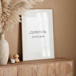 Mahatma Gandhi Quote Print Make You Must Be The Change Wish To See in World Wall Art Poster Typewriter Prints Inspirational Quotes - thumbnail 3