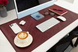 Office Desk Mat, Leather Keyboard & Mouse Pad - thumbnail 1