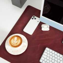 Office Desk Mat, Leather Keyboard & Mouse Pad - thumbnail 3