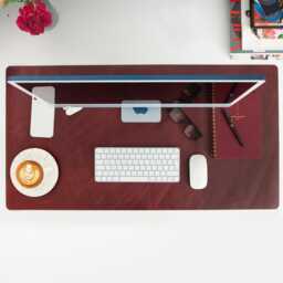 Office Desk Mat, Leather Keyboard & Mouse Pad - thumbnail 2
