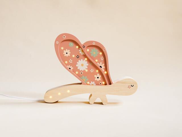 Wooden Dragonfly Kids Night Light, Light Girls Room, Childrens Day Gift, Lamps - image 1