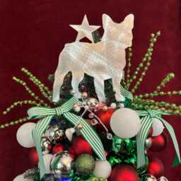 French Bulldog Star Dog Tree Topper, Holiday Decoration, Aluminum, Metal, Christmas Wreath Frenchie, Star, Unique - thumbnail 3