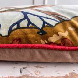 Mulberry Flying Ducks Sky Moss Velvet Luxury Designer Decorative Cushion Pillow Cover Lumbar Rectangular - thumbnail 3