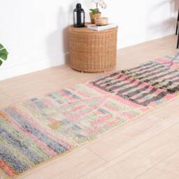 Moroccan Runner Rug 2x10 Ft, Vintage Berber Runner, Handwoven Wool Rug, Tribal Bohemian Hallway 72x305 cm - thumbnail 3