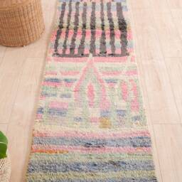 Moroccan Runner Rug 2x10 Ft, Vintage Berber Runner, Handwoven Wool Rug, Tribal Bohemian Hallway 72x305 cm - thumbnail 2
