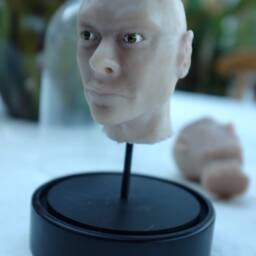 Head Under Glass, Made Of Silicone, Decorative, Cabinet Curiosities & Unusual, Unique Item - thumbnail 2