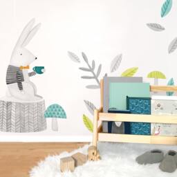 Thoughtful Rabbit - Fabric Wall Decal Woodland Mej - thumbnail 3