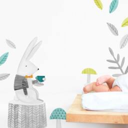 Thoughtful Rabbit - Fabric Wall Decal Woodland Mej - thumbnail 2