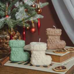Christmas Boot Candle - Handcrafted Decor Gifts Stocking Festive Gift - thumbnail 2