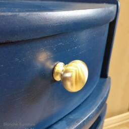 Tall Nathan Mid Century Modern Blue Corner Drinks Cabinet - Cocktail Display Unit - thumbnail 2