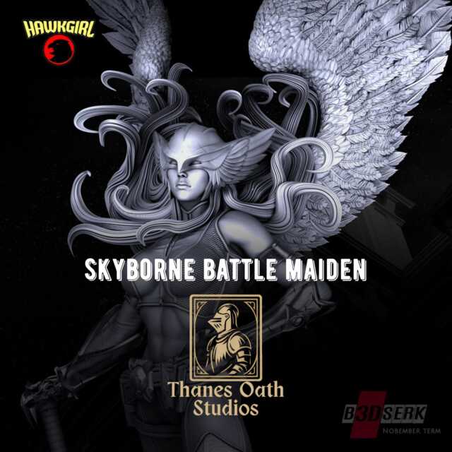 Skyborne Battle Maiden - Sci-Fi Comic Superhero Fantasy Hawkgirl Resin Figure 16K - image 1