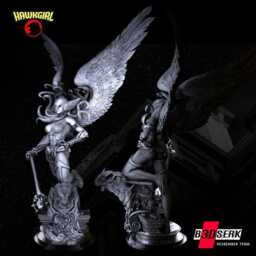 Skyborne Battle Maiden - Sci-Fi Comic Superhero Fantasy Hawkgirl Resin Figure 16K - thumbnail 3
