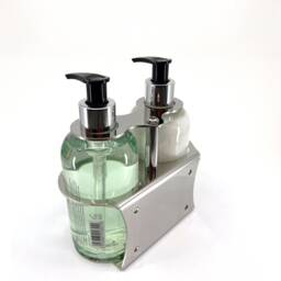 Double Polished Soap Dispenser Wall Bracket To Suit Many Major Brands 300Ml Bottles - thumbnail 2