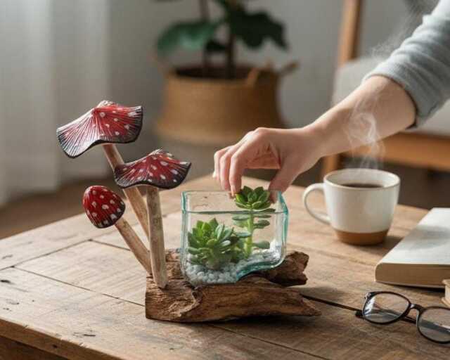 Molten Glass 6.5 Inch/16 cm, Blown Glass, Melted Glass, Terrarium, Hand Recycled Succulent Planter, Office Decor, Gift For Mom - image 1