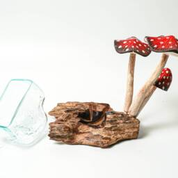 Molten Glass 6.5 Inch/16 cm, Blown Glass, Melted Glass, Terrarium, Hand Recycled Succulent Planter, Office Decor, Gift For Mom - thumbnail 4