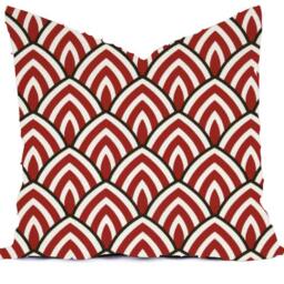 Nautical Navy Blue & Red Pillow Cover - Modern Geometric Design Outdoor Rated - thumbnail 3