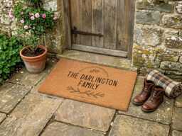 Boho Mixed-Weight Lettering - Personalised Family Doormat - Custom Surname Coir Mat Housewarming Gift