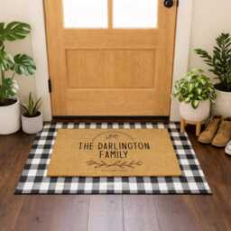 Boho Mixed-Weight Lettering - Personalised Family Doormat - Custom Surname Coir Mat Housewarming Gift - thumbnail 2