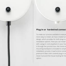 Lea Mid Century Modern Plug-In Wall Sconce White With Shades Flush Mount Vanity Light Bedside Lamp Retro Fixture - thumbnail 3