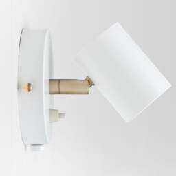 Lea Mid Century Modern Plug-In Wall Sconce White With Shades Flush Mount Vanity Light Bedside Lamp Retro Fixture - thumbnail 2