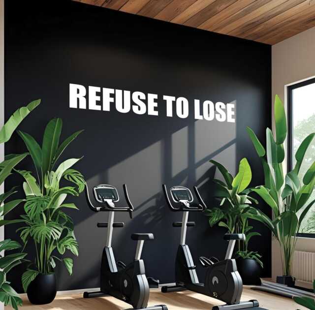 Refuse To Lose Wall Decal - Motivational Gym Quote Vinyl Sticker High School Sports Workout Room Office Art Decor - image 1