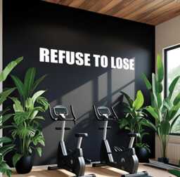Refuse To Lose Wall Decal - Motivational Gym Quote Vinyl Sticker High School Sports Workout Room Office Art Decor - thumbnail 1