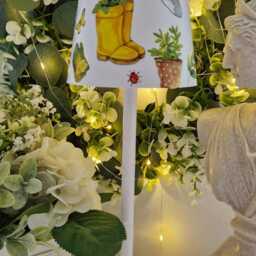 Beautiful Decoupaged Garden Theme Sb Rechargeable Table Lamp. Cordless Country Decor.hand Decorated.gardening Lover Gift - thumbnail 2