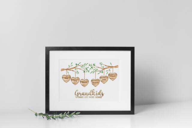 Personalised Grandparent Print, Children's Names, Family Tree Gift - image 1