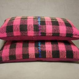 Kilim Lumbar Pillow Pink 10x20 Inches Striped Design Turkish Anatolian Decorative Home Decoration Pillow Cushion - thumbnail 3