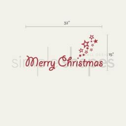 Merry Christmas & Stars - Vinyl Wall Decal Sticker - thumbnail 2