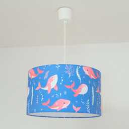 Lampshade - Pendant Light Tube Lamp Wall Sconce With Whale Motif Christmas/Birthday Gift Idea Baby Room Decor Registry - thumbnail 1