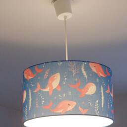 Lampshade - Pendant Light Tube Lamp Wall Sconce With Whale Motif Christmas/Birthday Gift Idea Baby Room Decor Registry - thumbnail 3