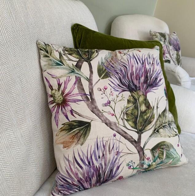 Voyage Maison Varys Violet Floral Cushion, Home Decor Gift, Handmade in UK - image 1