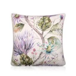 Voyage Maison Varys Violet Floral Cushion, Tartan Back - thumbnail 2