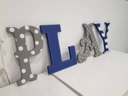 Wooden Letters Play, Play Room Decor, Kid's Room, Nursery - Wall Letters Various Colours & Finishes, 30cm High - thumbnail 1