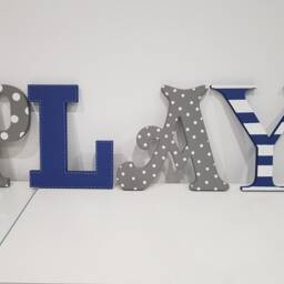 Wooden Letters Play, Play Room Decor, Kid's Room, Nursery - Wall Letters Various Colours & Finishes, 30cm High - thumbnail 3