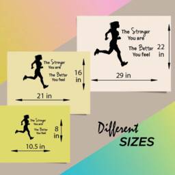 In-Style Decals Wall Vinyl Decal Home Decor Sticker Stronger You Are Better Feel Phrase Quote Lettering Running Girl Woman Sports 967 - thumbnail 2