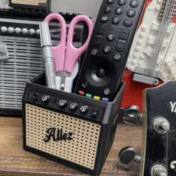 Personalized Guitar Amp Pen Holder, Desk Organizer, Player Music Teacher Gift - thumbnail 2