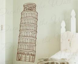 Leaning Tower Of Pisa Wall Decal Detailed Realistic Life Like Vinyl Art Sticker Decoration Large Sign Decor Mural Graphic G21 - thumbnail 1