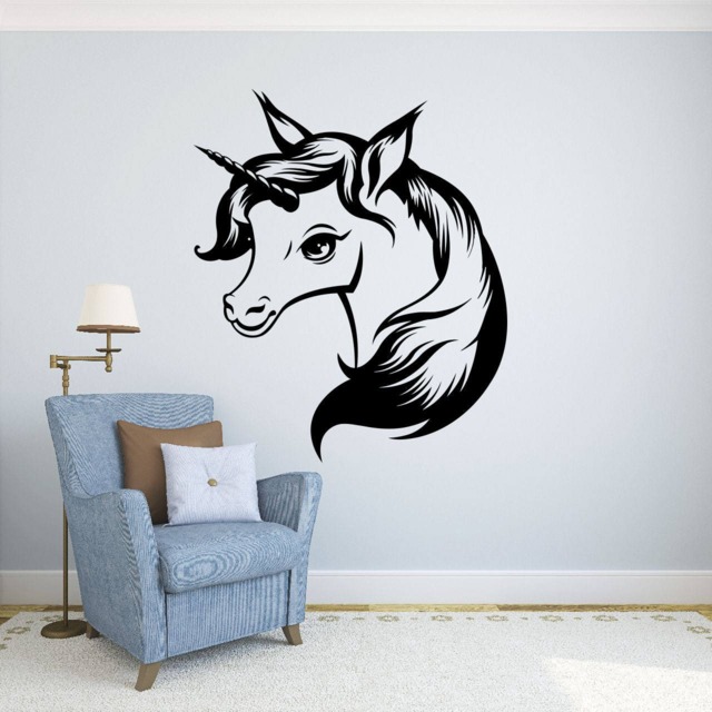 Unicorn Wall Decal Vinyl Sticker Mythical Animal Fairy Horse Home Art Decor Kids Room Interior - 28Nr - image 1