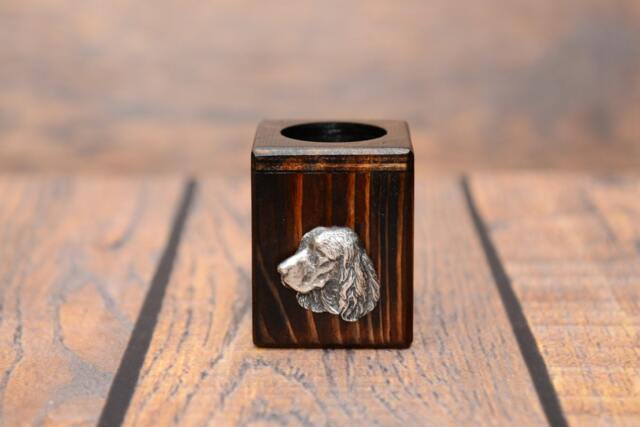 English Springer Spaniel - Wooden Candlestick With Dog, Souvenir, Decoration, Limited Edition, Collection - image 1
