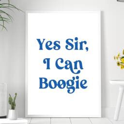 Yes Sir, I Can Boogie White Scotland Print Poster - Scottish Football Lyric Gift Bespoke A5 A4 A3 Framed Or Unframed - thumbnail 2