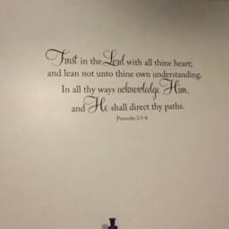 Trust in The Lord With All Thine Heart Decal, Bible Verse Scripture Wall Art, Spiritual Religious Vinyl Lettering Proverbs 35-6 Kjv - thumbnail 2