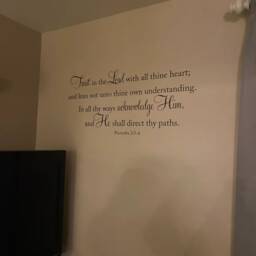 Trust in The Lord With All Thine Heart Decal, Bible Verse Scripture Wall Art, Spiritual Religious Vinyl Lettering Proverbs 35-6 Kjv - thumbnail 3