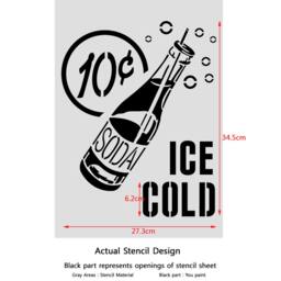 Soda Drink Stencil Reusable Stencils For Craft Diy Wall Painting Decor - thumbnail 3