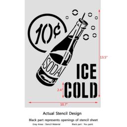 Soda Drink Stencil Reusable Stencils For Craft Diy Wall Painting Decor - thumbnail 2