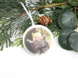 Personalised Ceramic Tree Decoration Bauble Grandparent Great Gift Stocking Filler Present Secret Santa Your Photo Snowflake - thumbnail 3
