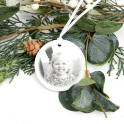 Personalised Ceramic Tree Decoration Bauble Grandparent Great Gift Stocking Filler Present Secret Santa Your Photo Snowflake - thumbnail 2
